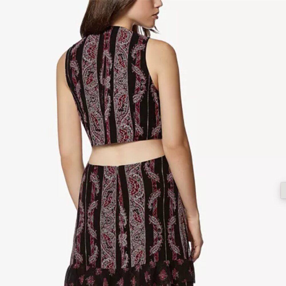 NWT AVEC LES FILLES Paisley-Print Tiered Maxi Dress Size 8 - Picture 5 of 14
